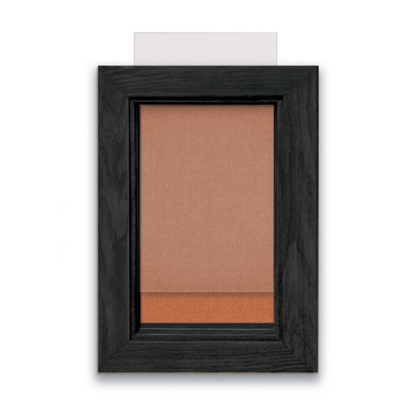 Indoor Enclosed Combo Board, 72"x36", Black Frame/White Porc & Cloud